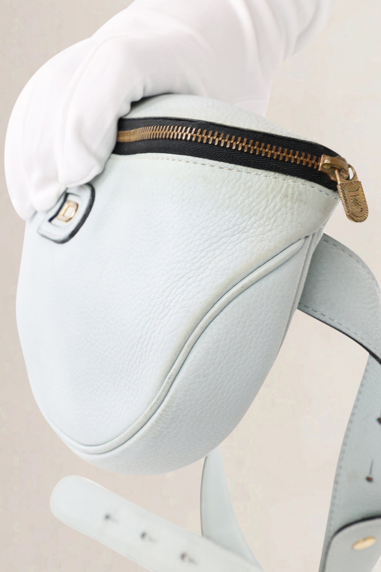 Delvaux Ice Blue Musette Belt Bag