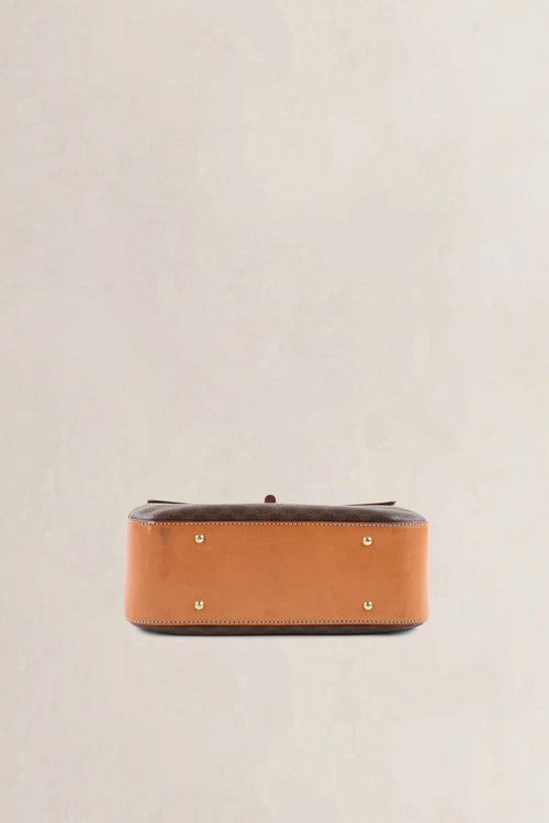Céline Brown Leather/Canvas Macadam Top Handle Bag