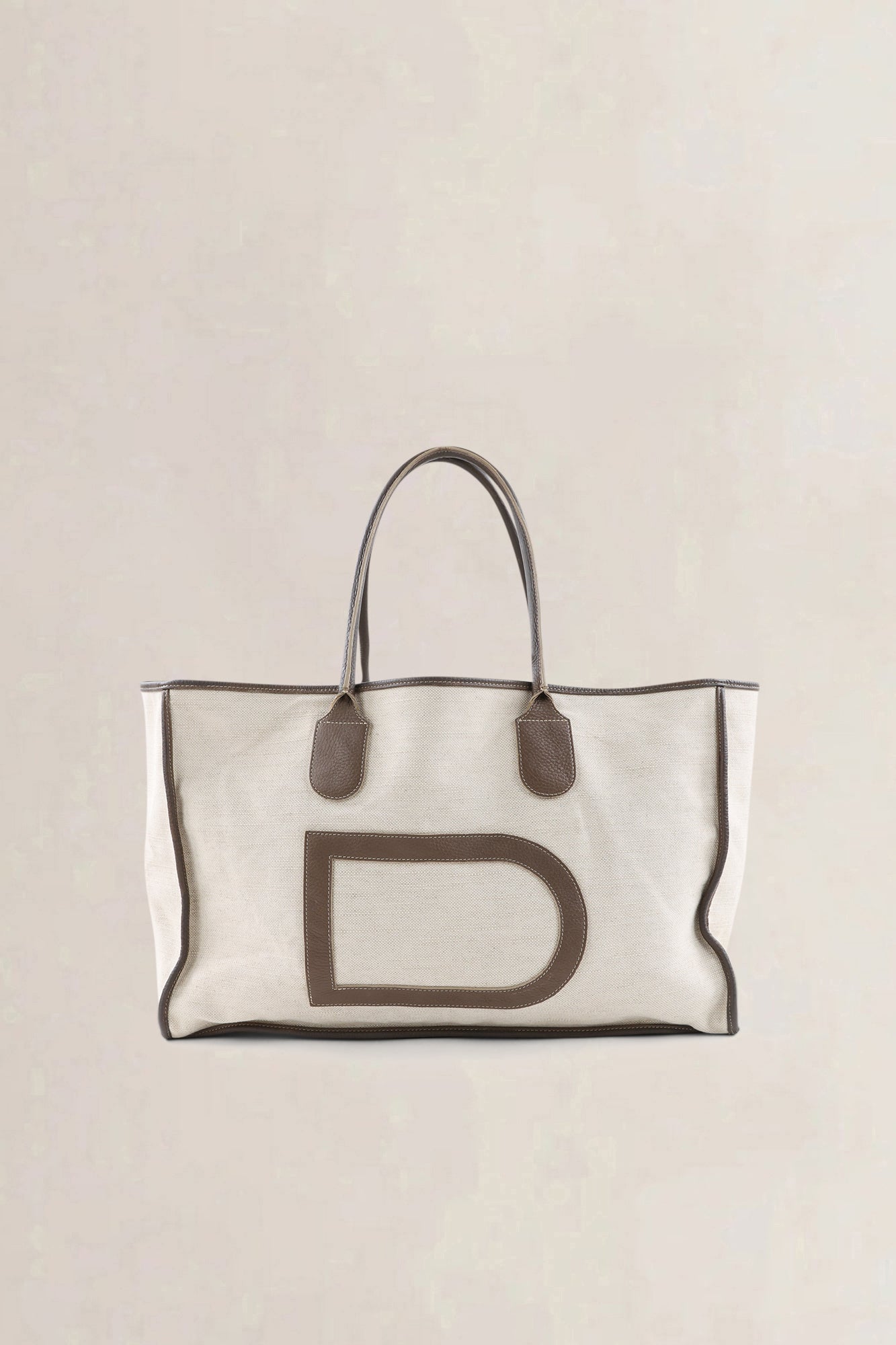 Delvaux Beige/Fauve Leather/Canvas Taxi Shoulder Bag