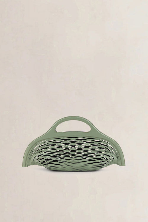 Delvaux Olive Green/Black Charles Kaisin Basket Bag