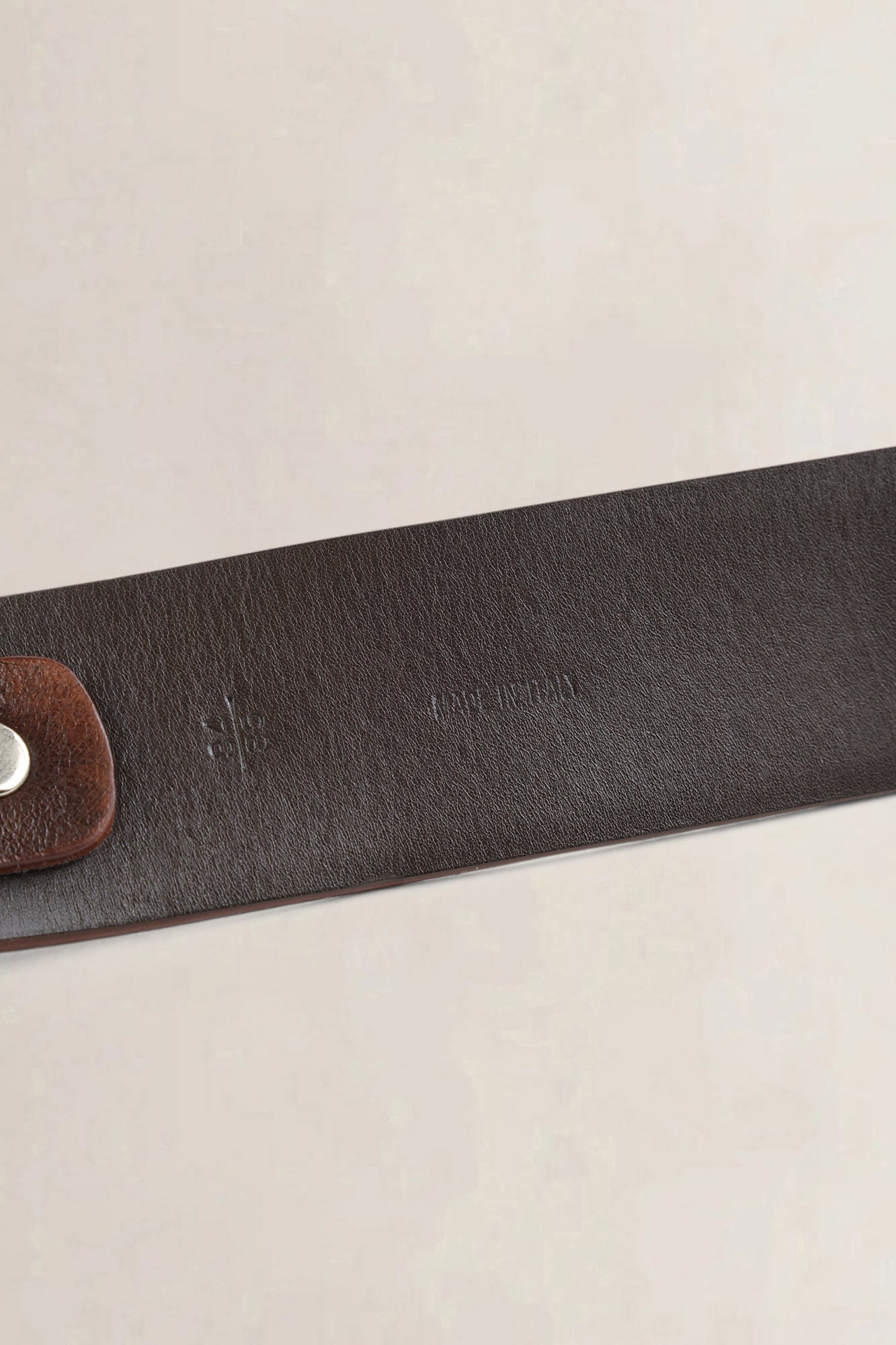 Céline Brown Leather Studded Logo Hook Belt