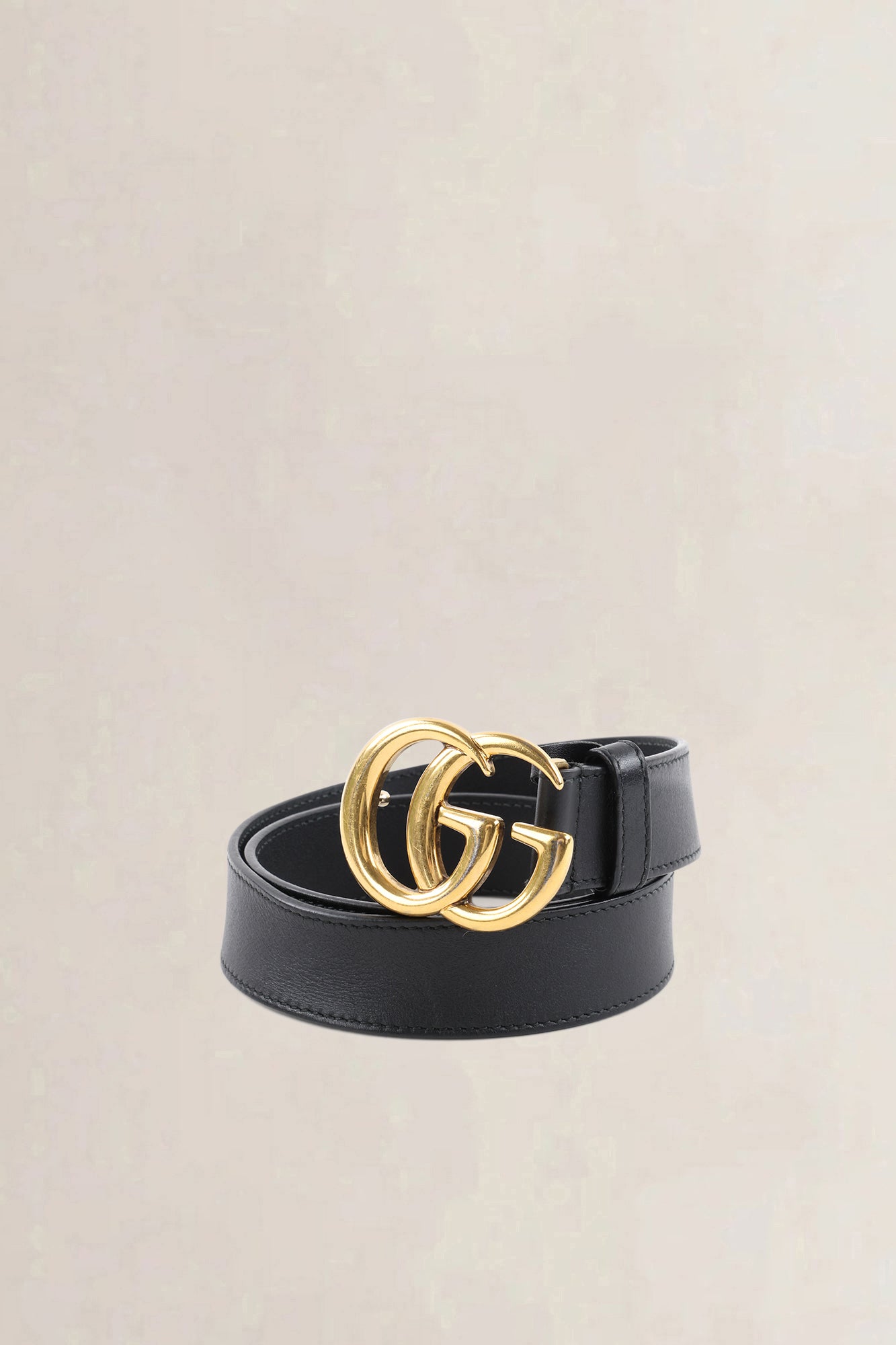 Gucci Black Leather GG Marmont Belt