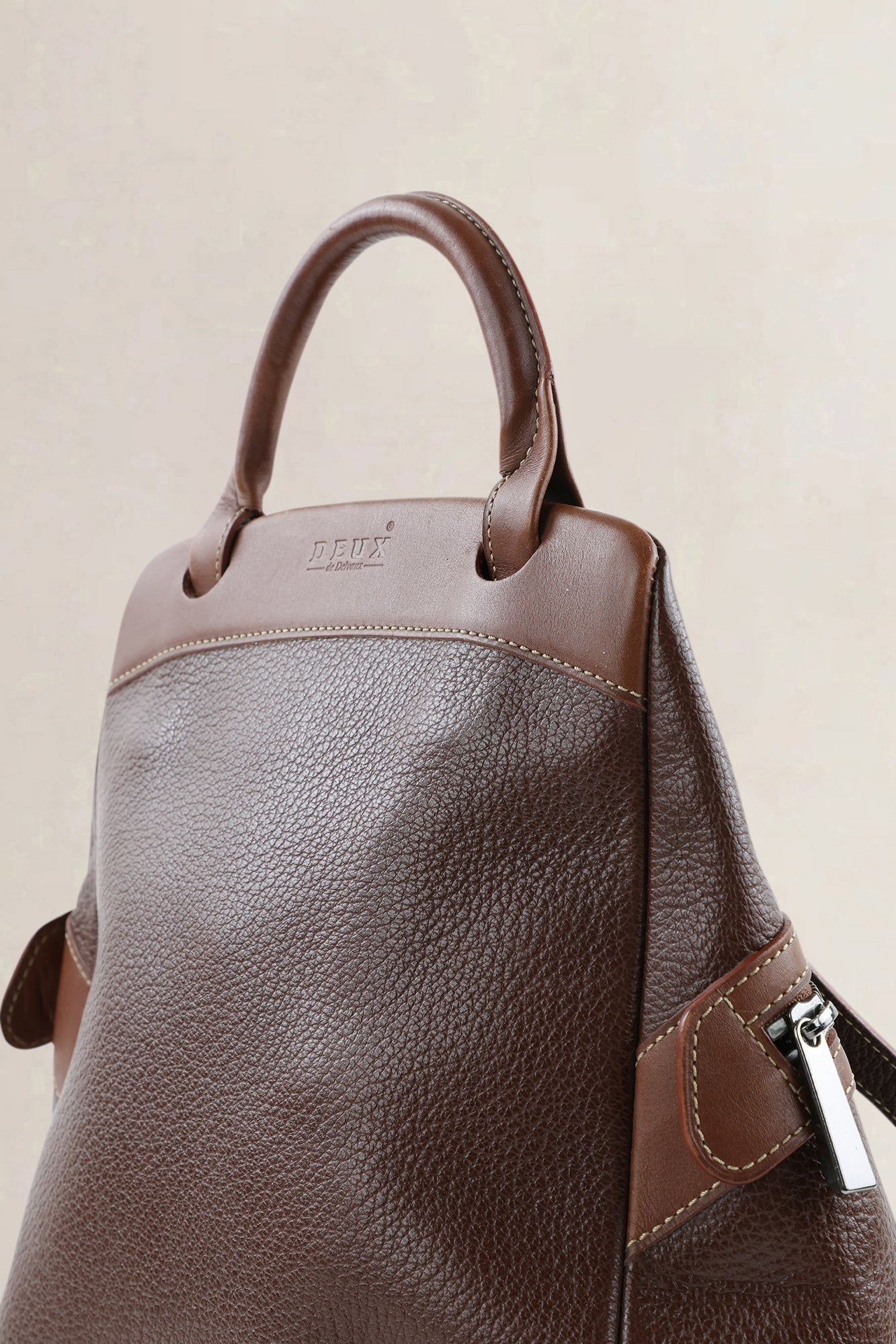 Deux De Delvaux Brown "Le Dix-Neuf" Backpack
