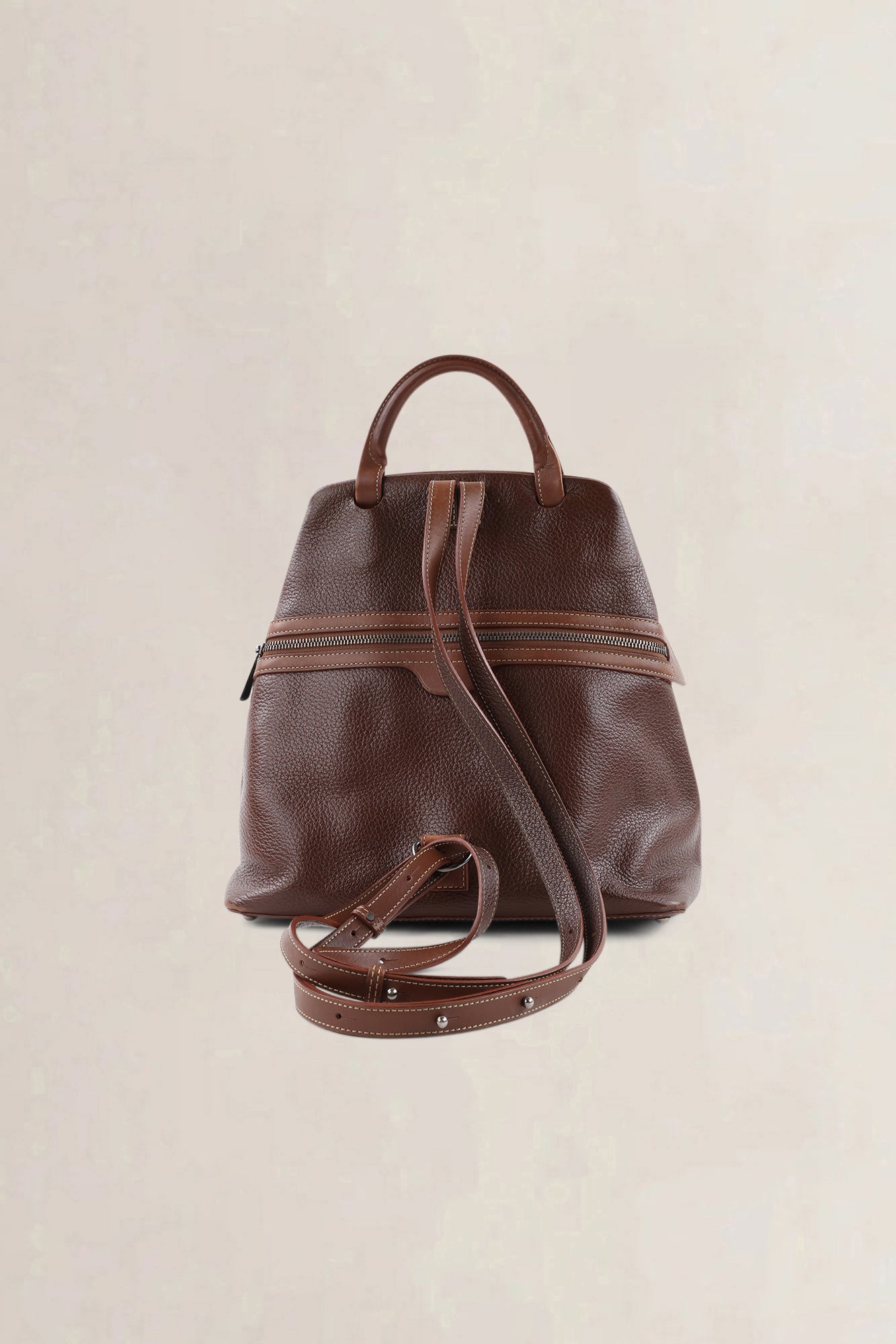 Deux De Delvaux Brown "Le Dix-Neuf" Backpack