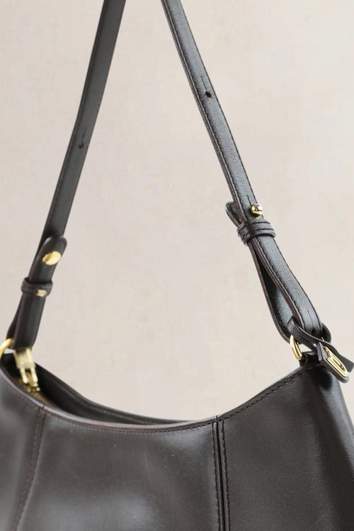 Delvaux Dark Brown Leather Désir Shoulder Bag
