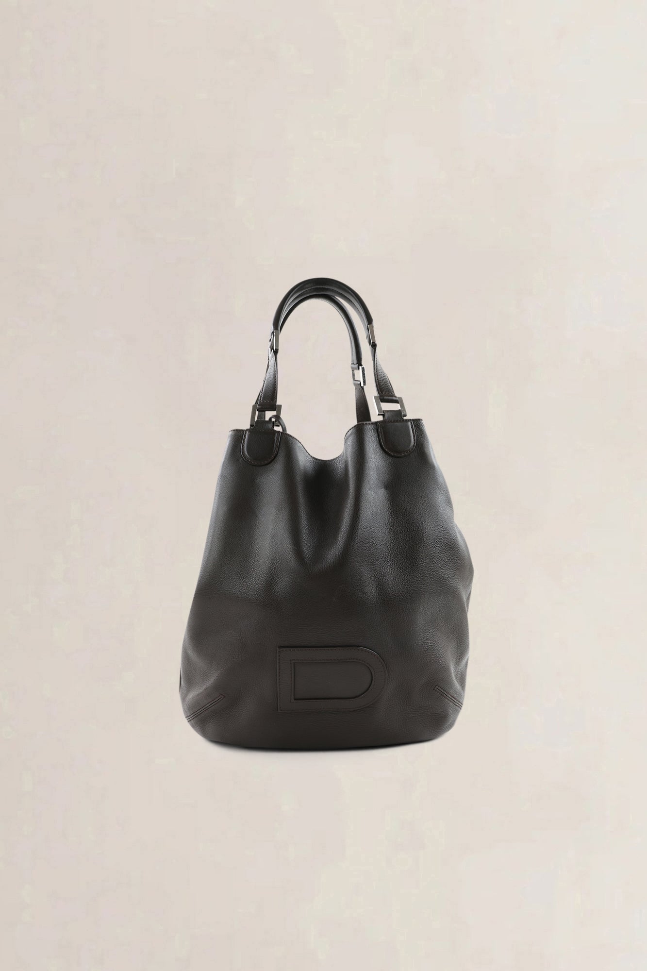 Delvaux Brown Leather Louise GM Shoulder Bag