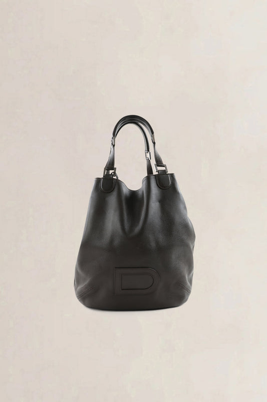 Delvaux Brown Leather Louise GM Shoulder Bag