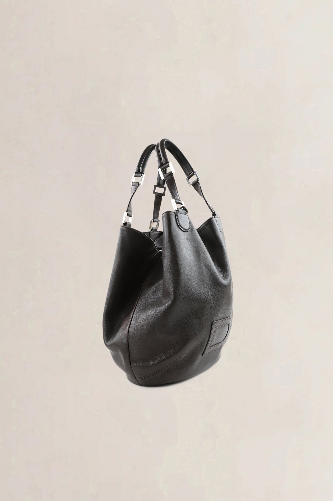 Delvaux Brown Leather Louise GM Shoulder Bag