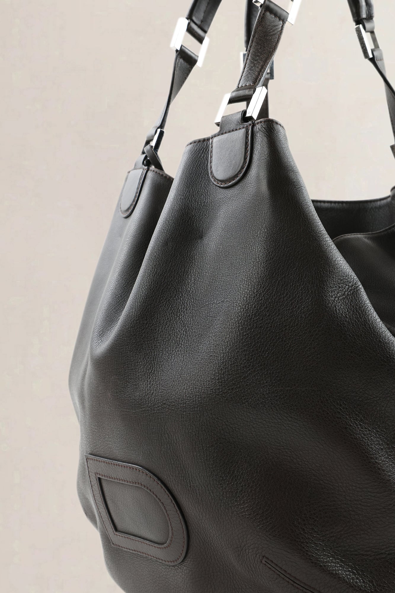 Delvaux Brown Leather Louise GM Shoulder Bag