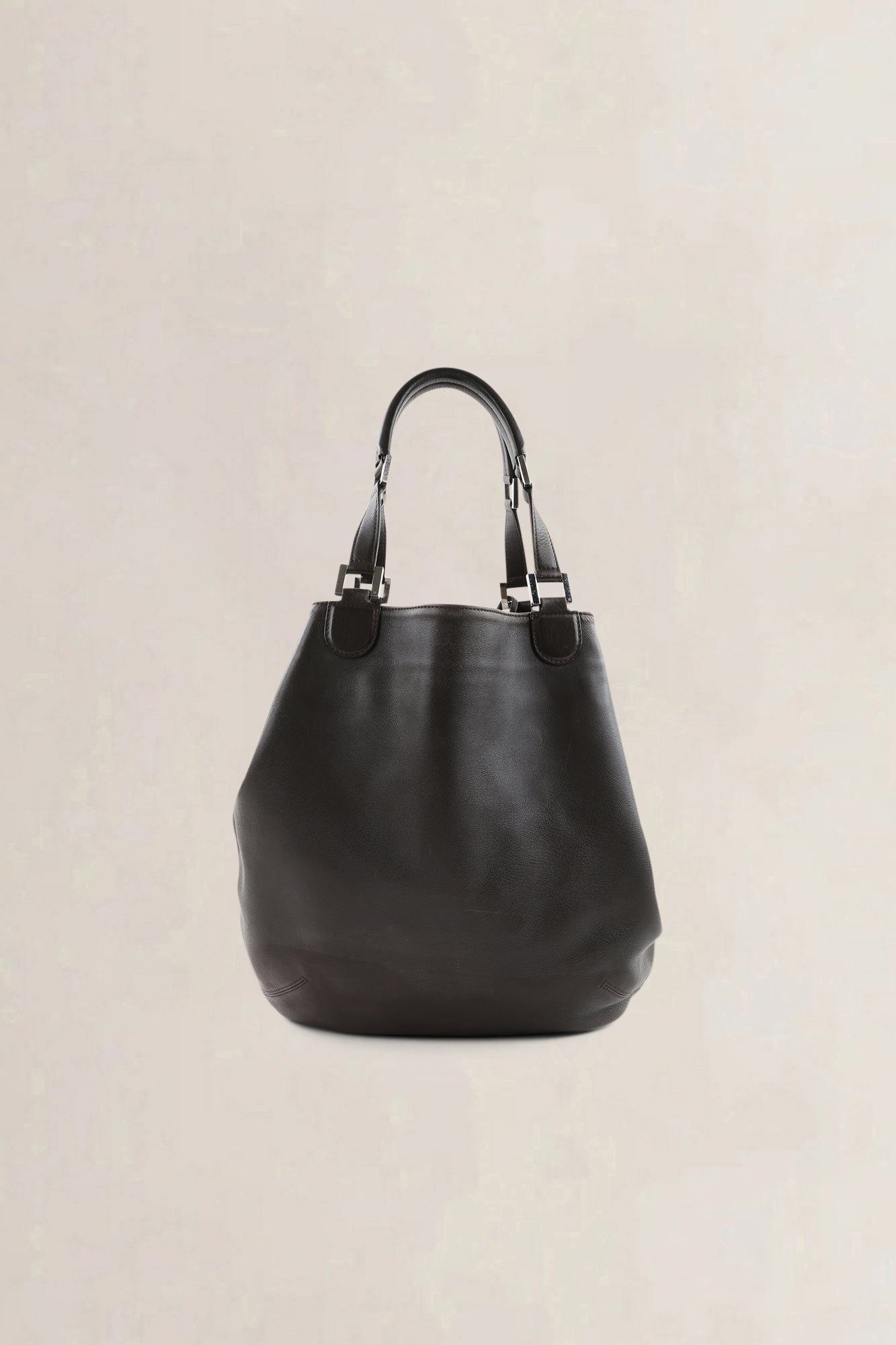 Delvaux Brown Leather Louise GM Shoulder Bag