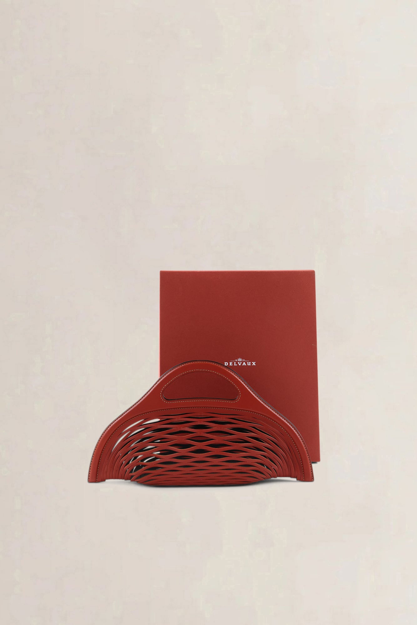 Delvaux Red/Black Charles Kaisin Basket Bag