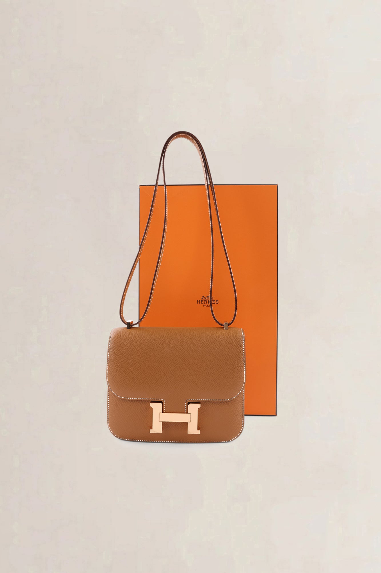 Hermès Cognac Epsom Leather Constance Mini Shoulder Bag