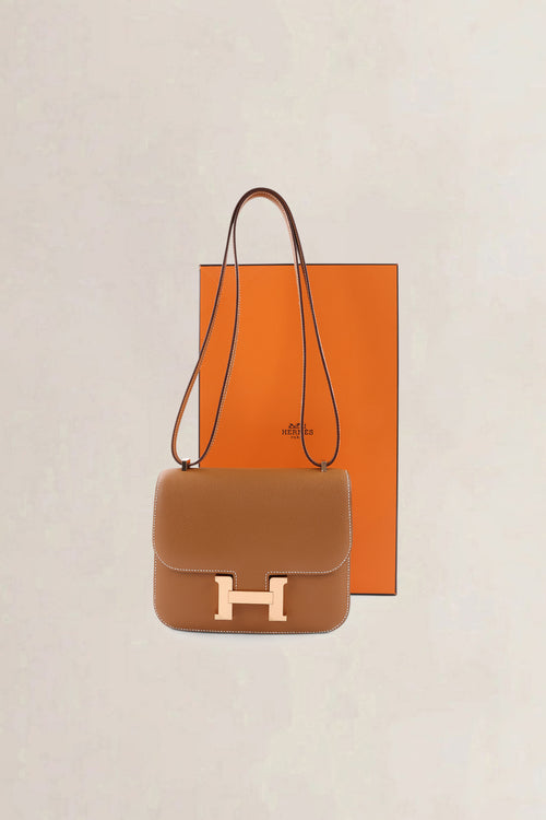 Hermès Cognac Epsom Leather Constance Mini Shoulder Bag