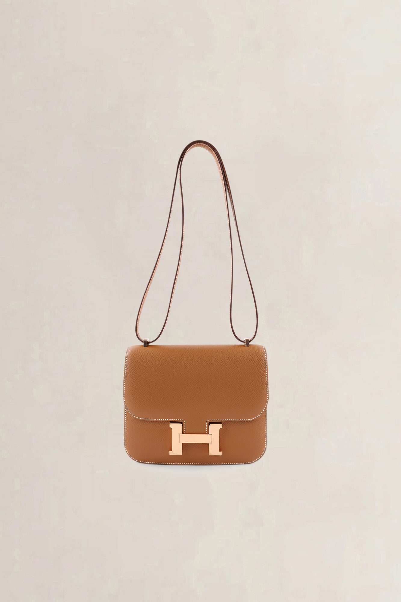Hermès Cognac Epsom Leather Constance Mini Shoulder Bag