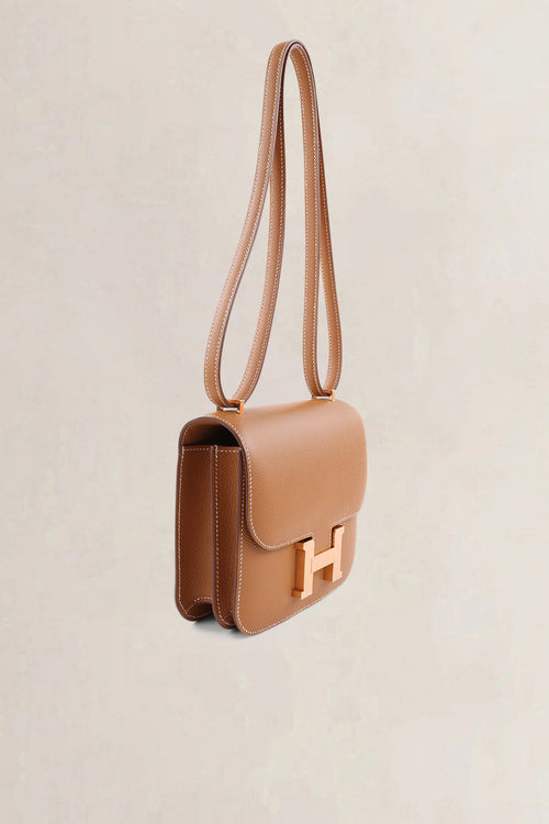 Hermès Cognac Epsom Leather Constance Mini Shoulder Bag