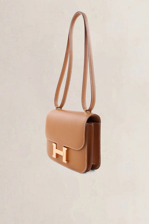 Hermès Cognac Epsom Leather Constance Mini Shoulder Bag