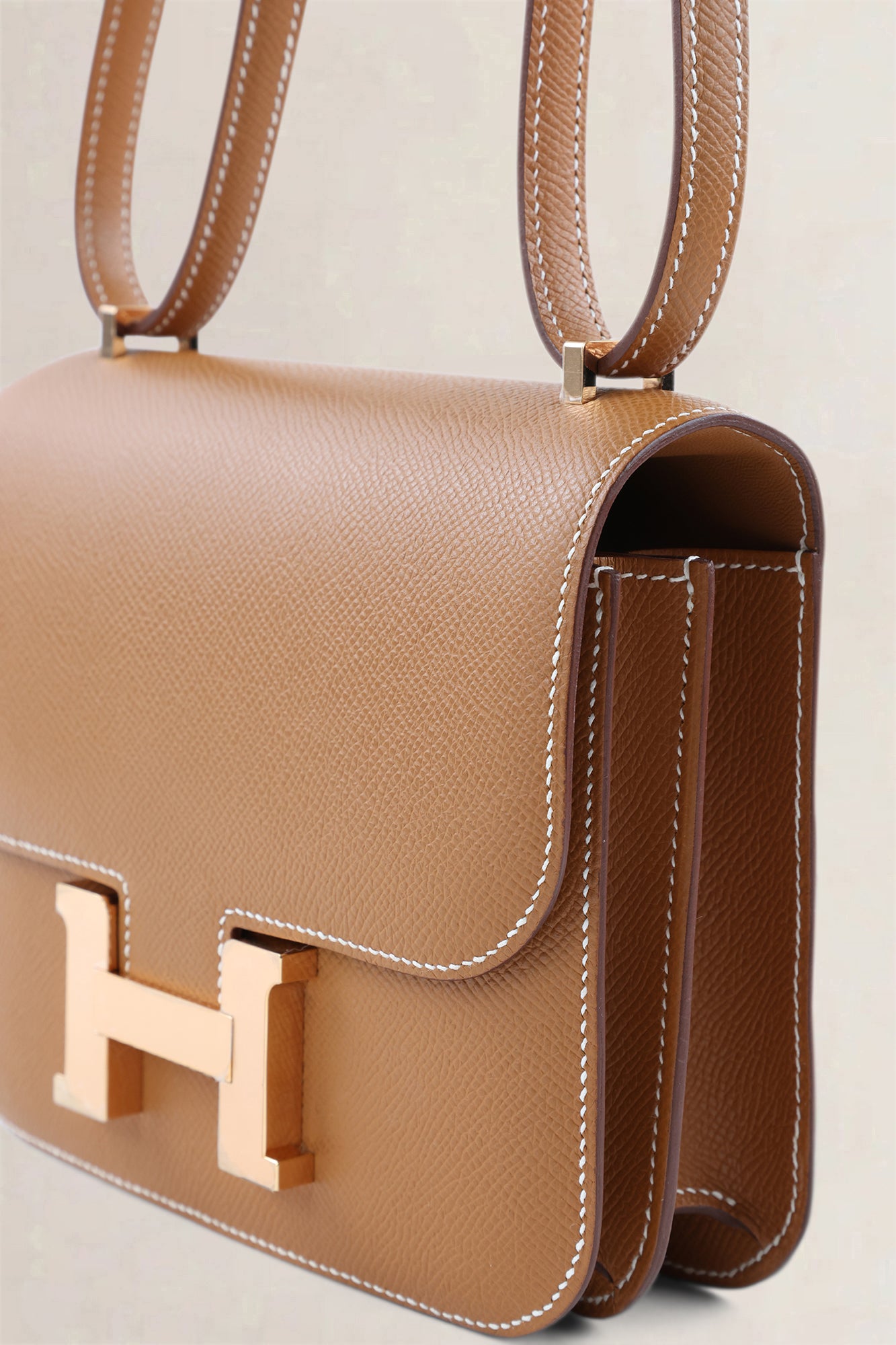 Hermès Cognac Epsom Leather Constance Mini Shoulder Bag