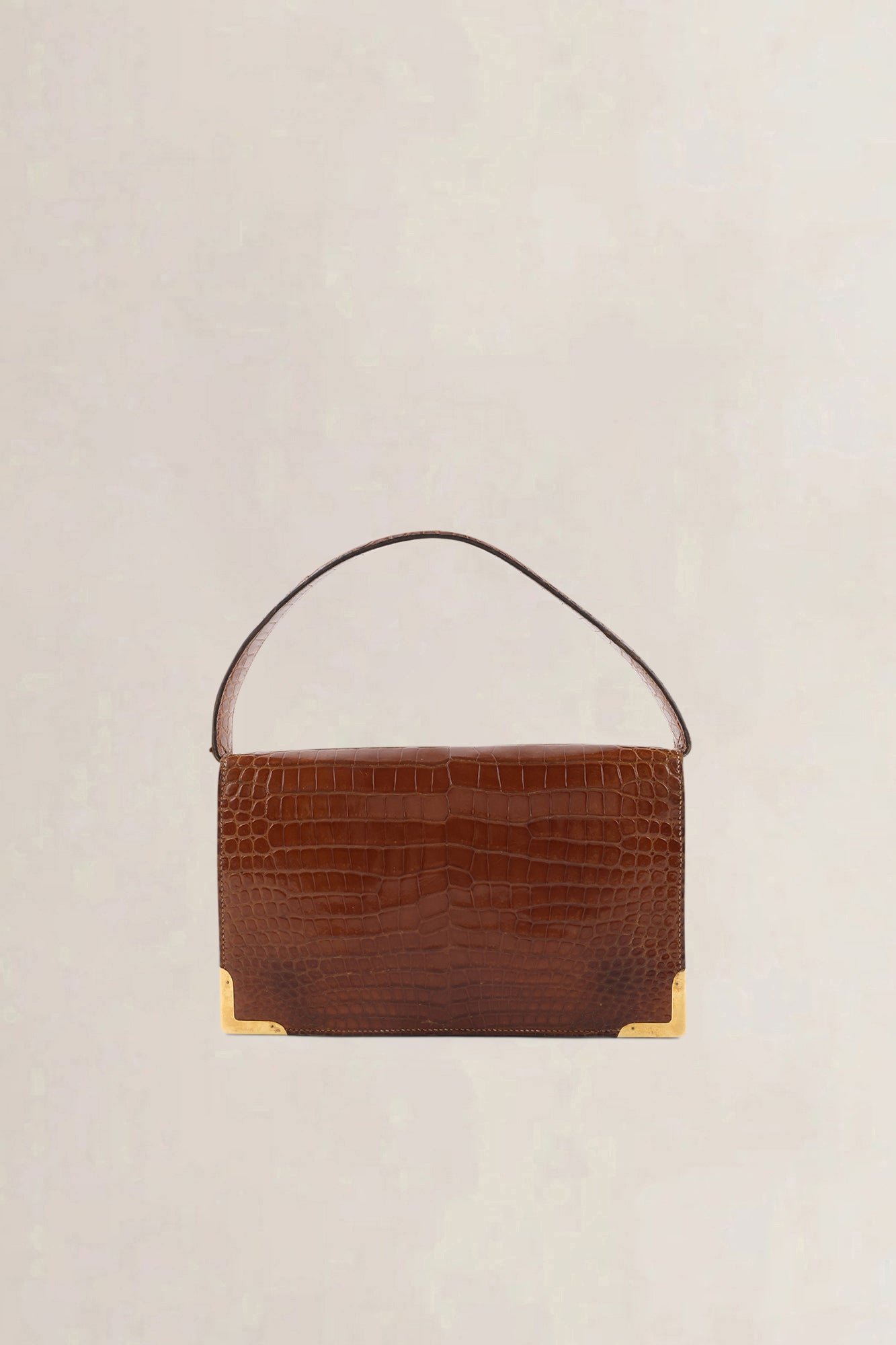 Hermès Vintage Brown Crocodile Top Handle Bag