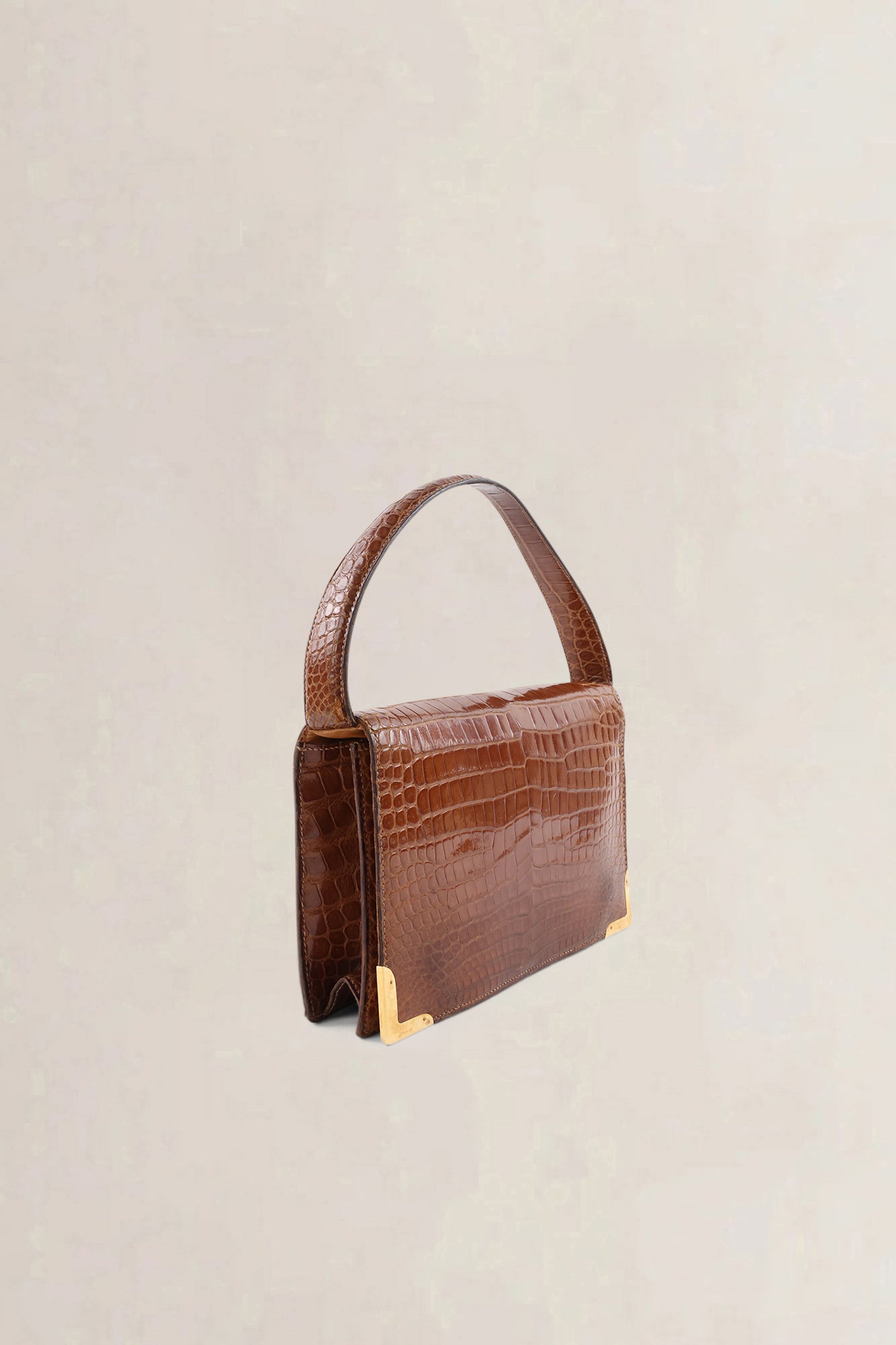 Hermès Vintage Brown Crocodile Top Handle Bag