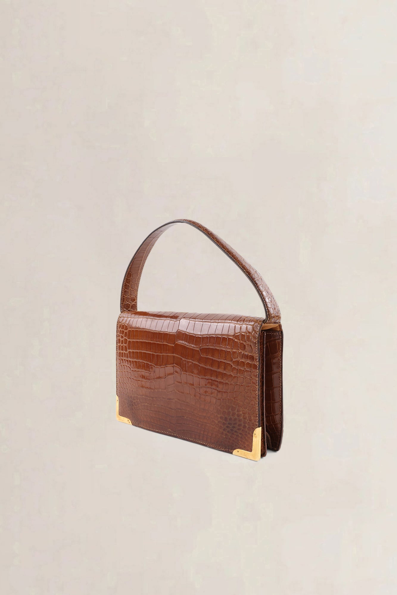Hermès Vintage Brown Crocodile Top Handle Bag
