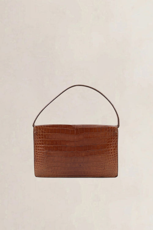 Hermès Vintage Brown Crocodile Top Handle Bag