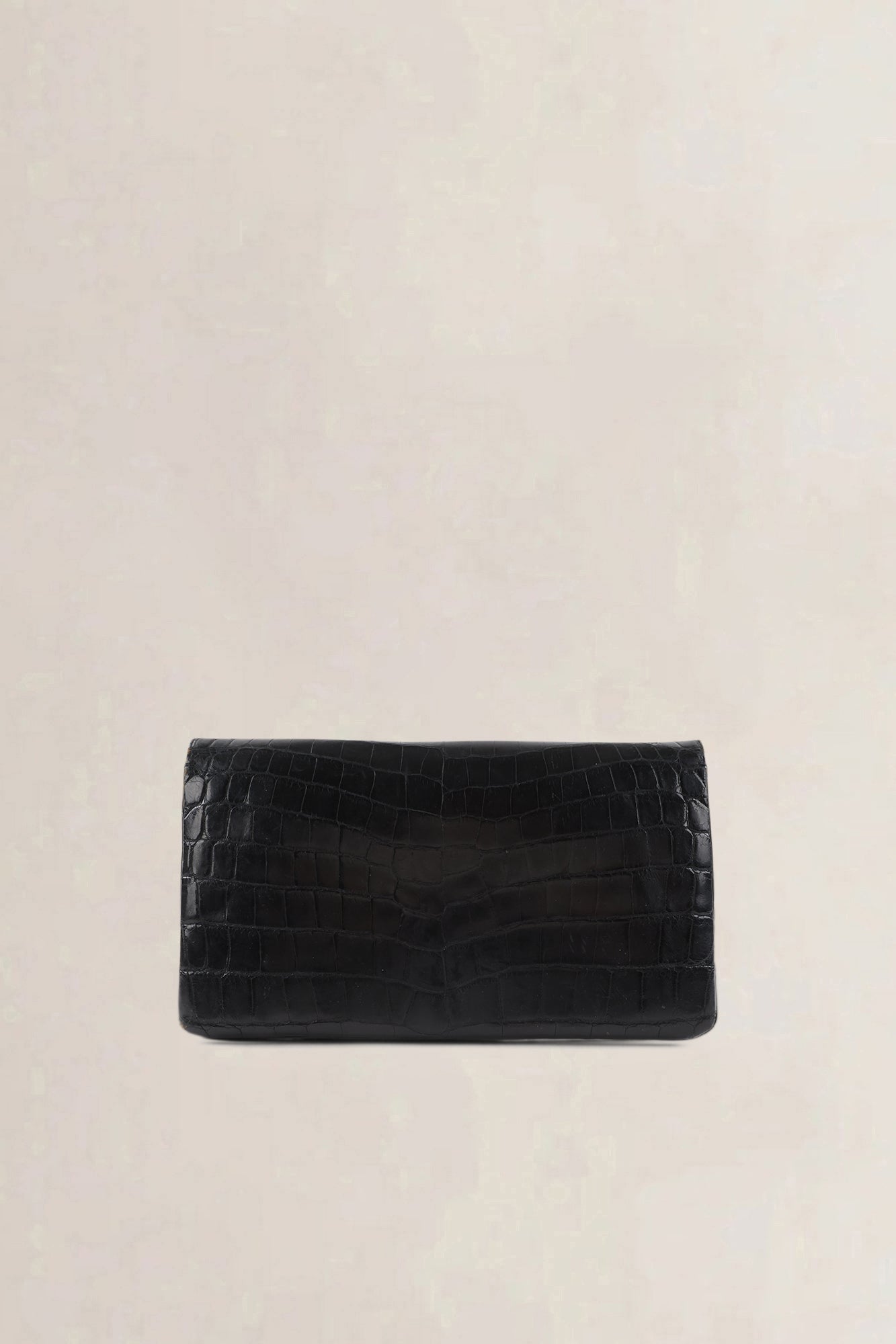 Delvaux Black Crocodile Leather Clutch