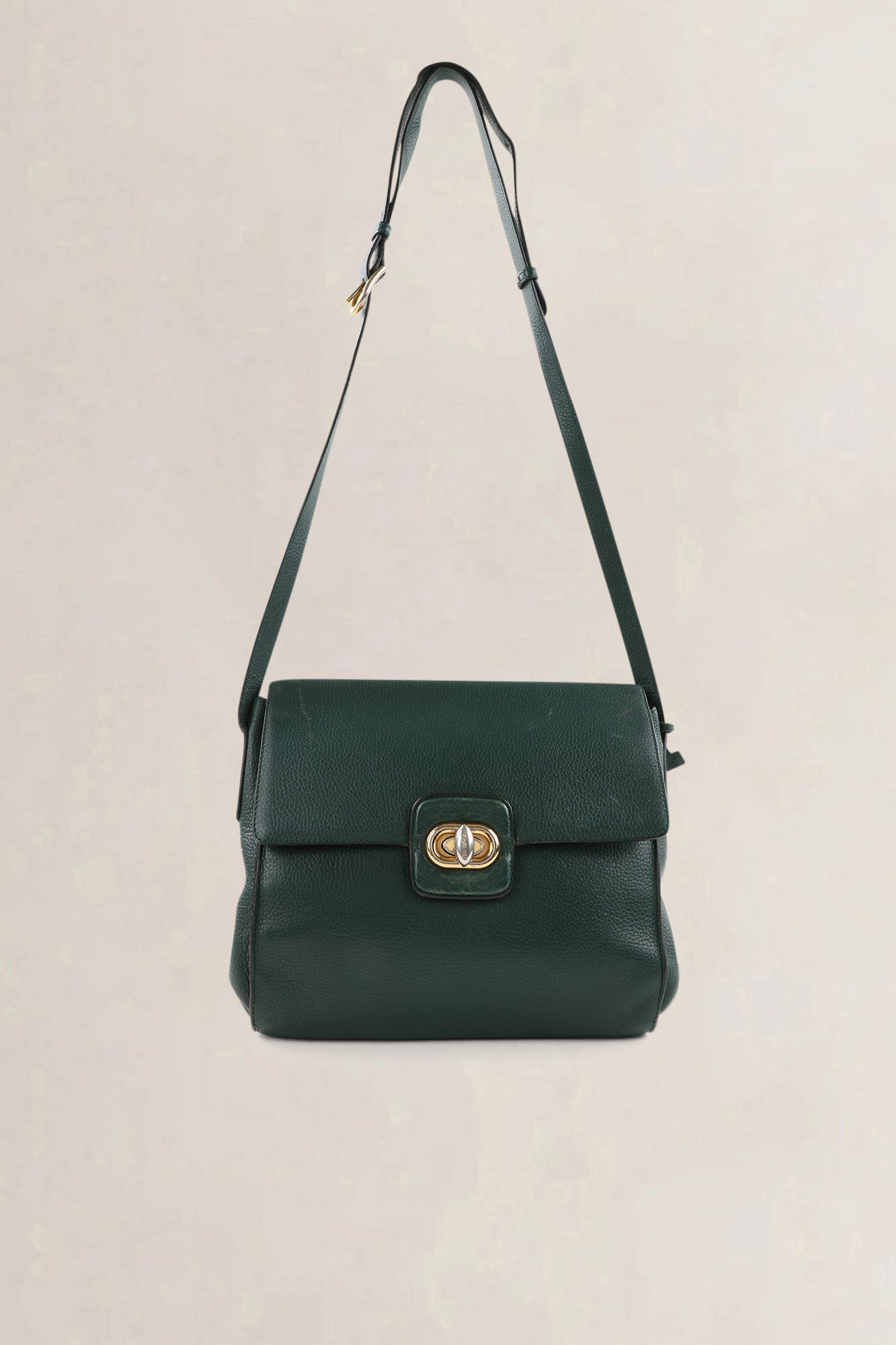 Delvaux Green Trotteur Ciel Turnlock Crossbody Bag