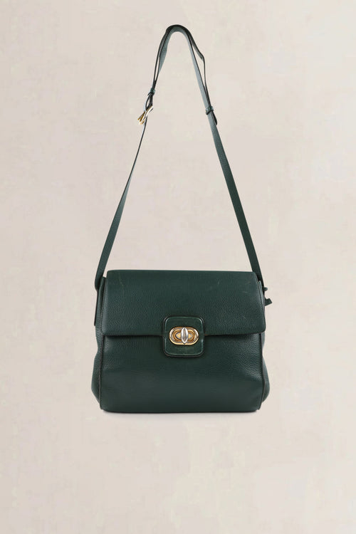 Delvaux Green Trotteur Ciel Turnlock Crossbody Bag