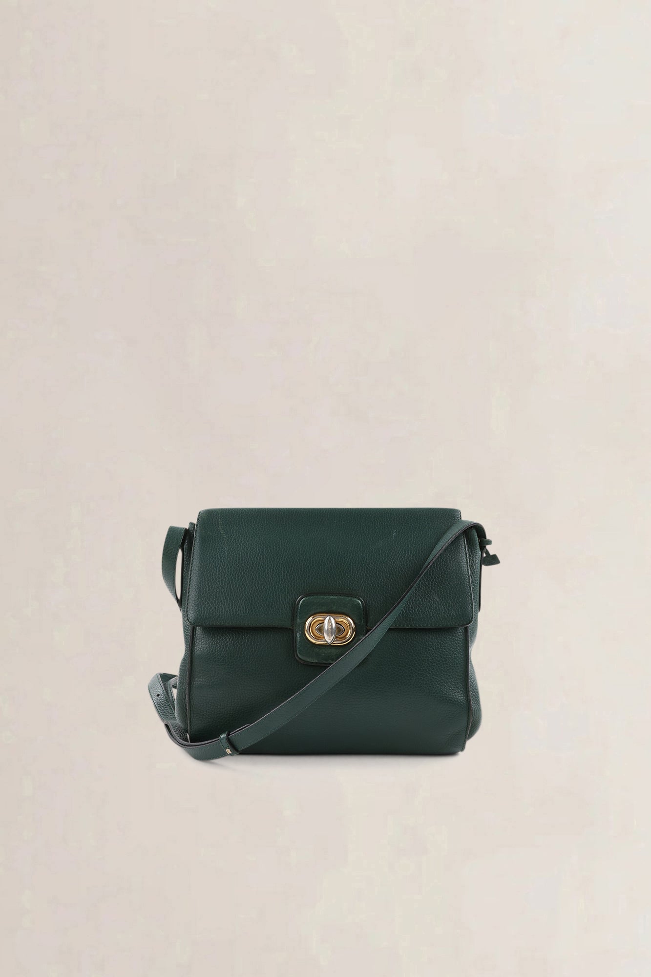 Delvaux Green Trotteur Ciel Turnlock Crossbody Bag