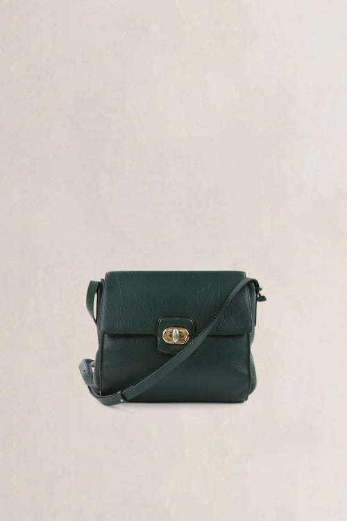Delvaux Green Trotteur Ciel Turnlock Crossbody Bag