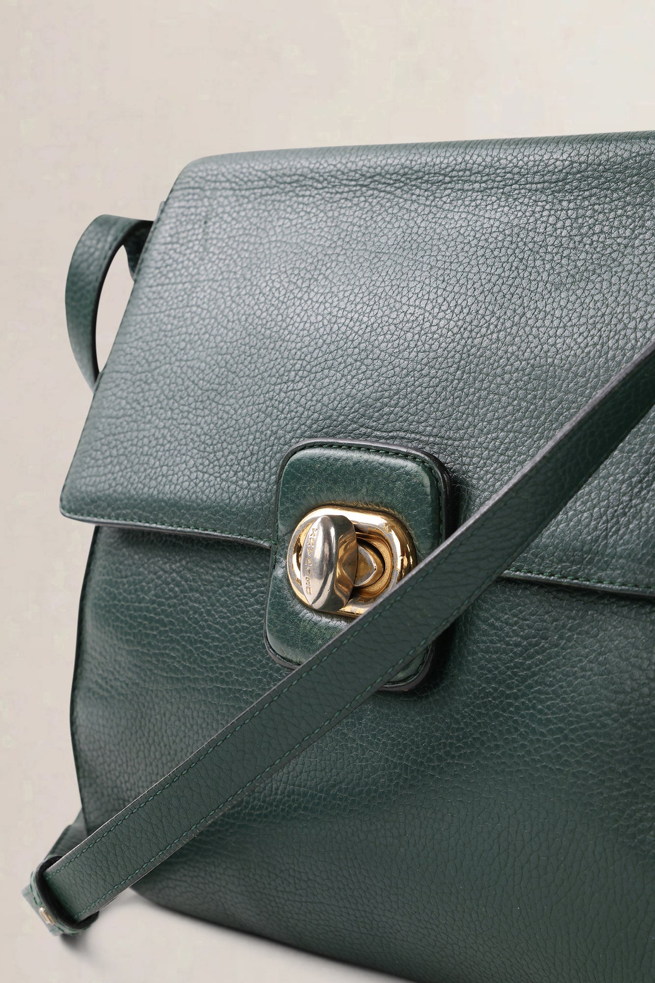 Delvaux Green Trotteur Ciel Turnlock Crossbody Bag