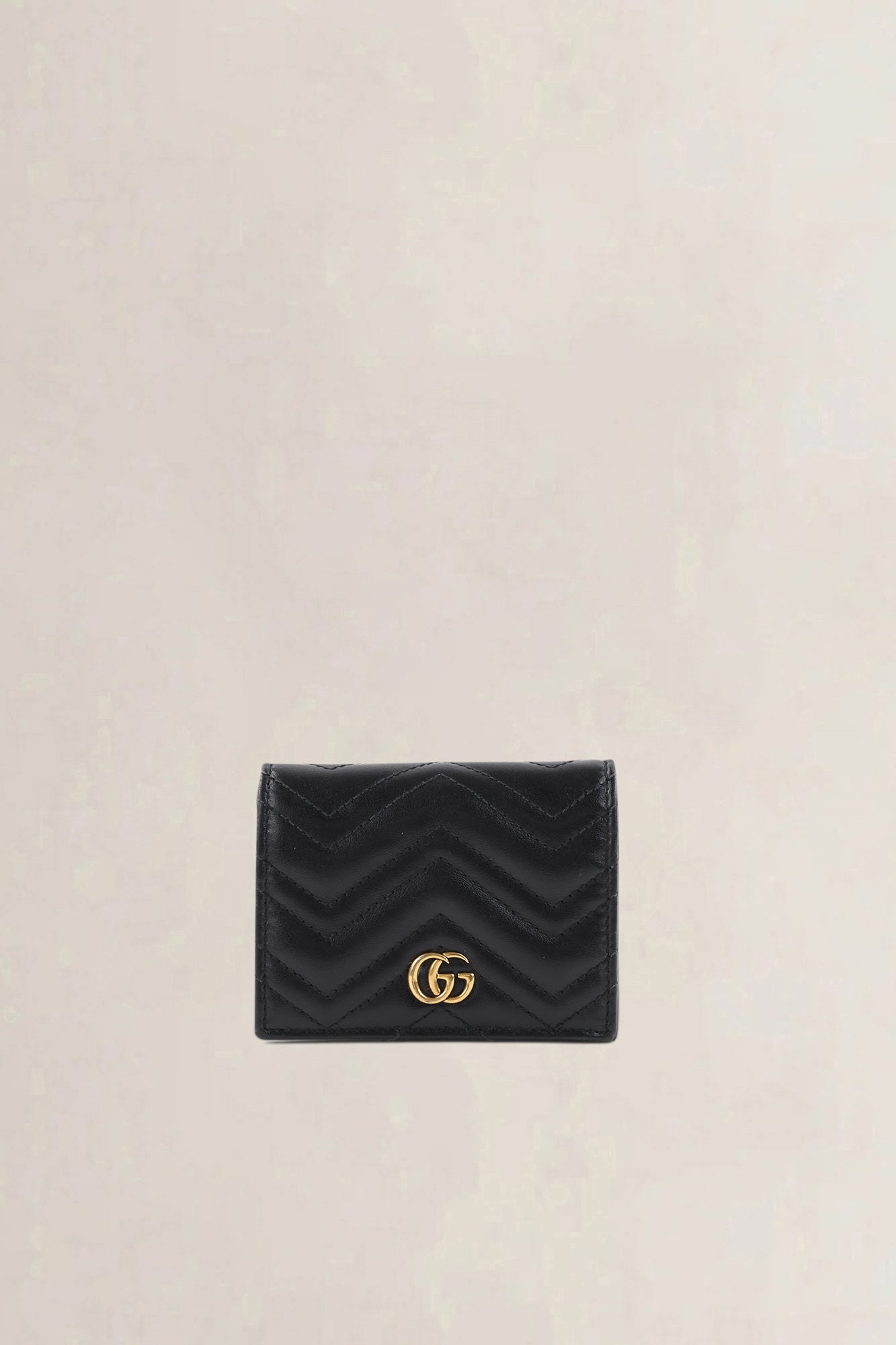 Gucci Black GG Marmont Matelasse Leather Trifold Wallet