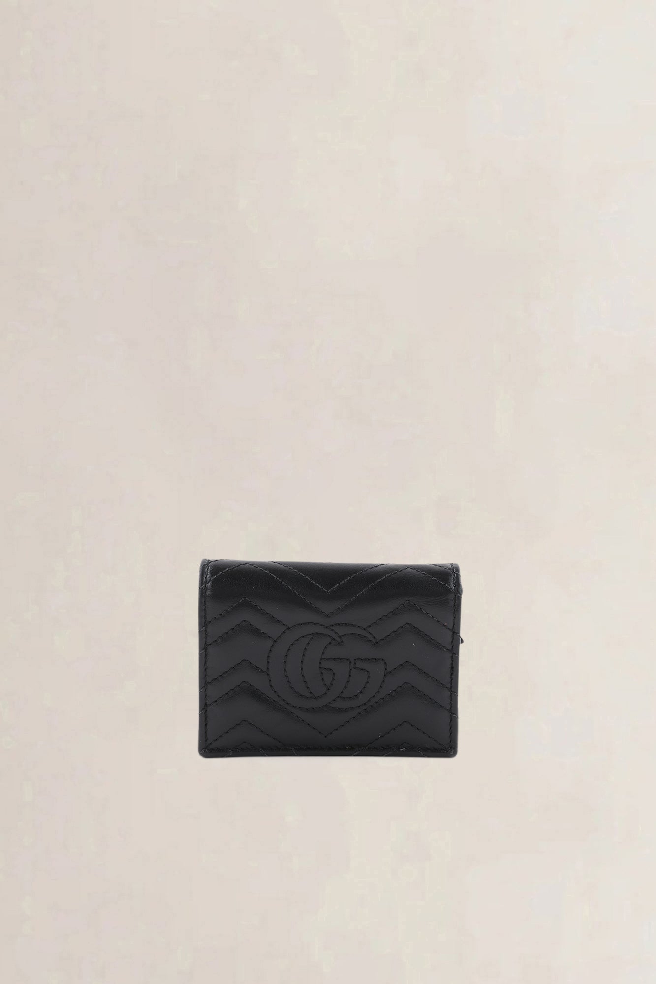 Gucci Black GG Marmont Matelasse Leather Trifold Wallet