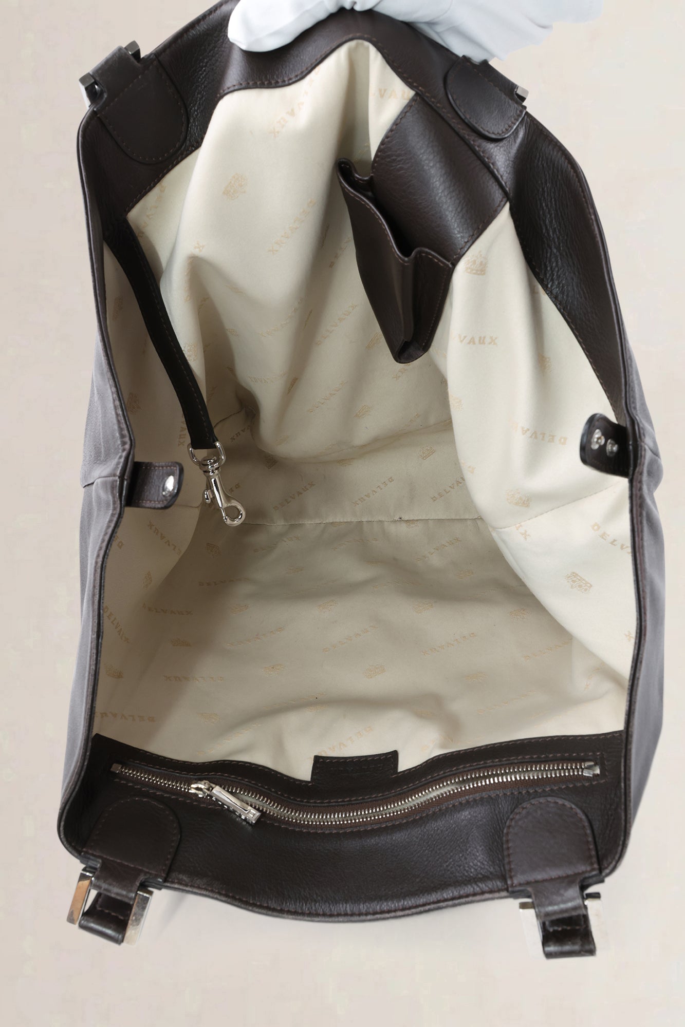Delvaux Brown Leather Louise GM Shoulder Bag