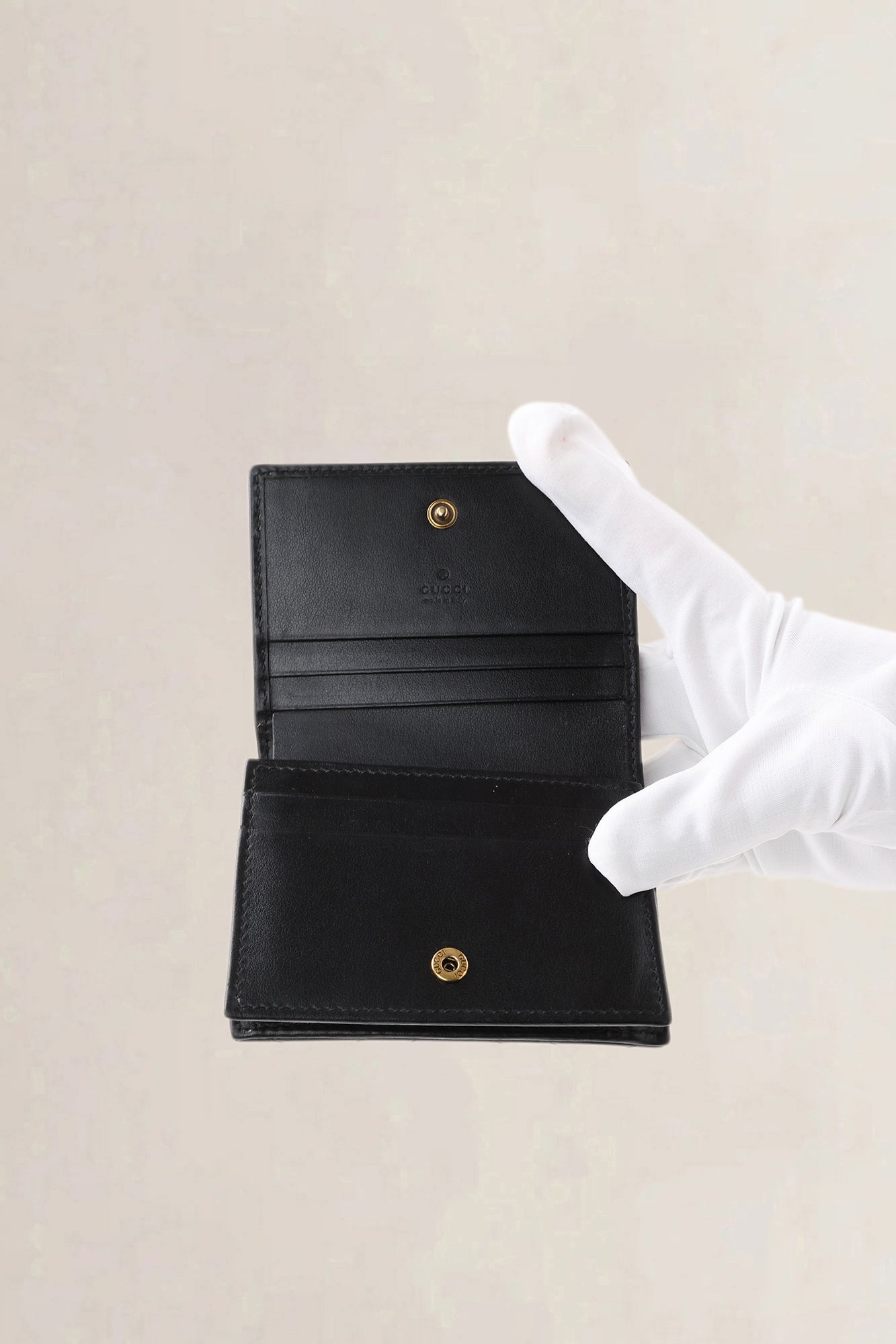 Gucci Black GG Marmont Matelasse Leather Trifold Wallet