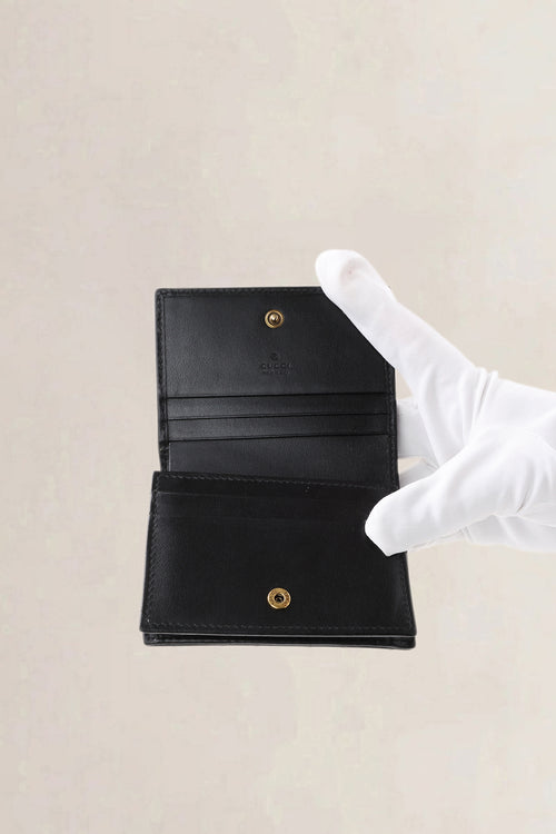 Gucci Black GG Marmont Matelasse Leather Trifold Wallet