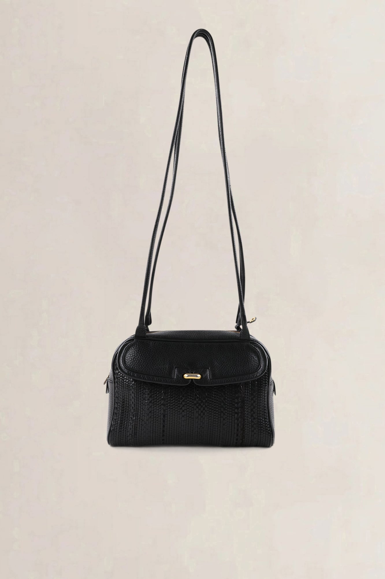 Delvaux Black Toile De Cuir — vintage