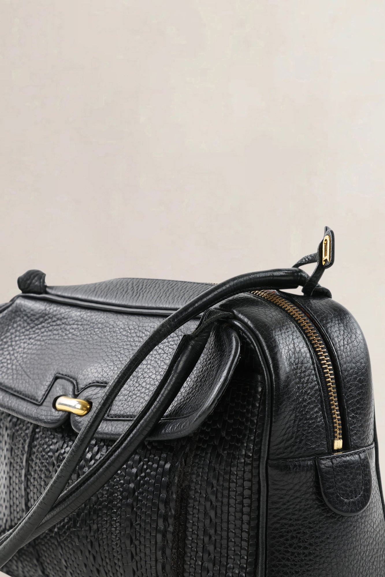 Delvaux Black Toile De Cuir Crossbody Bag