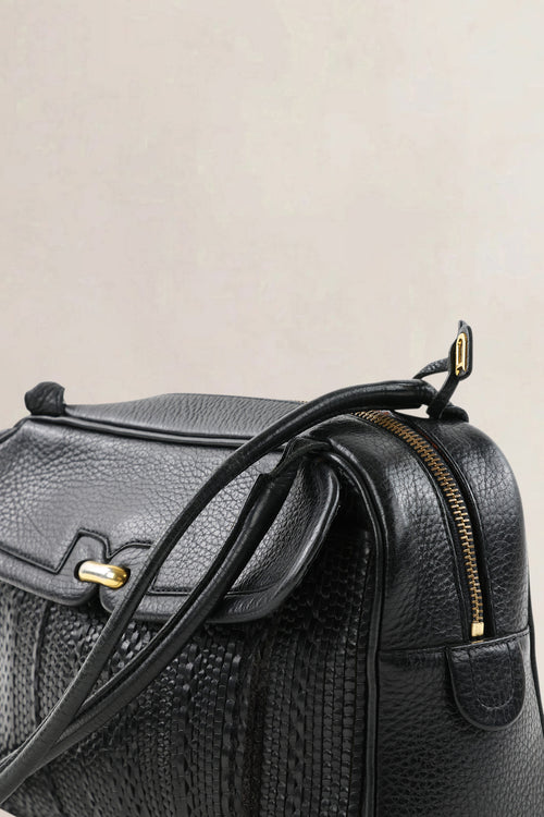 Delvaux Black Toile De Cuir Crossbody Bag