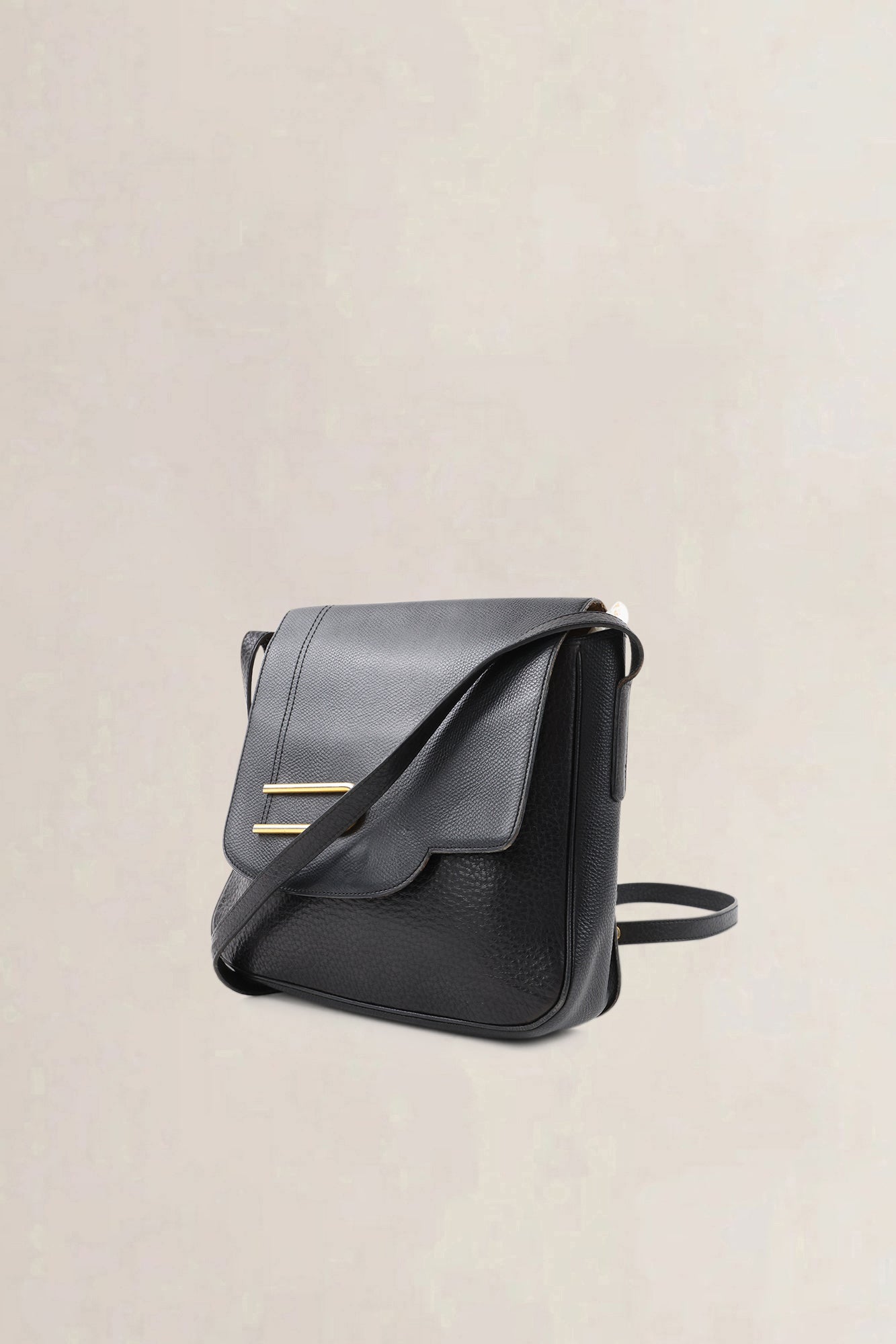 Delvaux Black Leather Crossbody — vintage