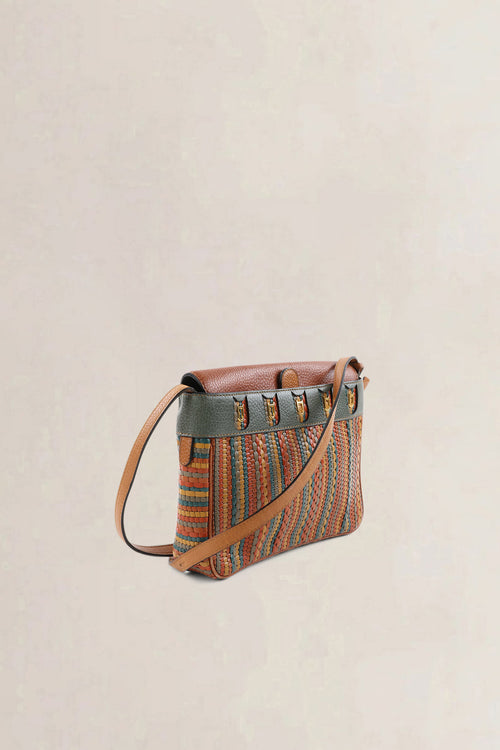 Delvaux Orange Toile De Cuir Leather Fuiraire Crossbody Bag