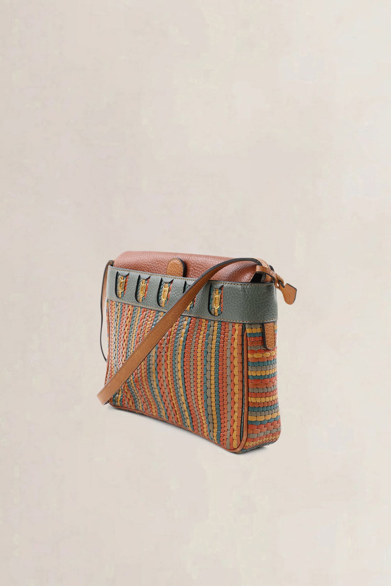 Delvaux Fuiraire Orange Toile De Cuir — vintage