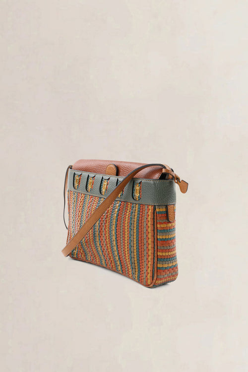 Delvaux Orange Toile De Cuir Leather Fuiraire Crossbody Bag