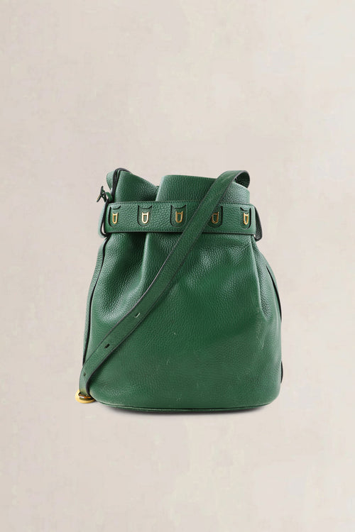 Delvaux Green Jumping Calf Calicot Standard Crossbody Bag