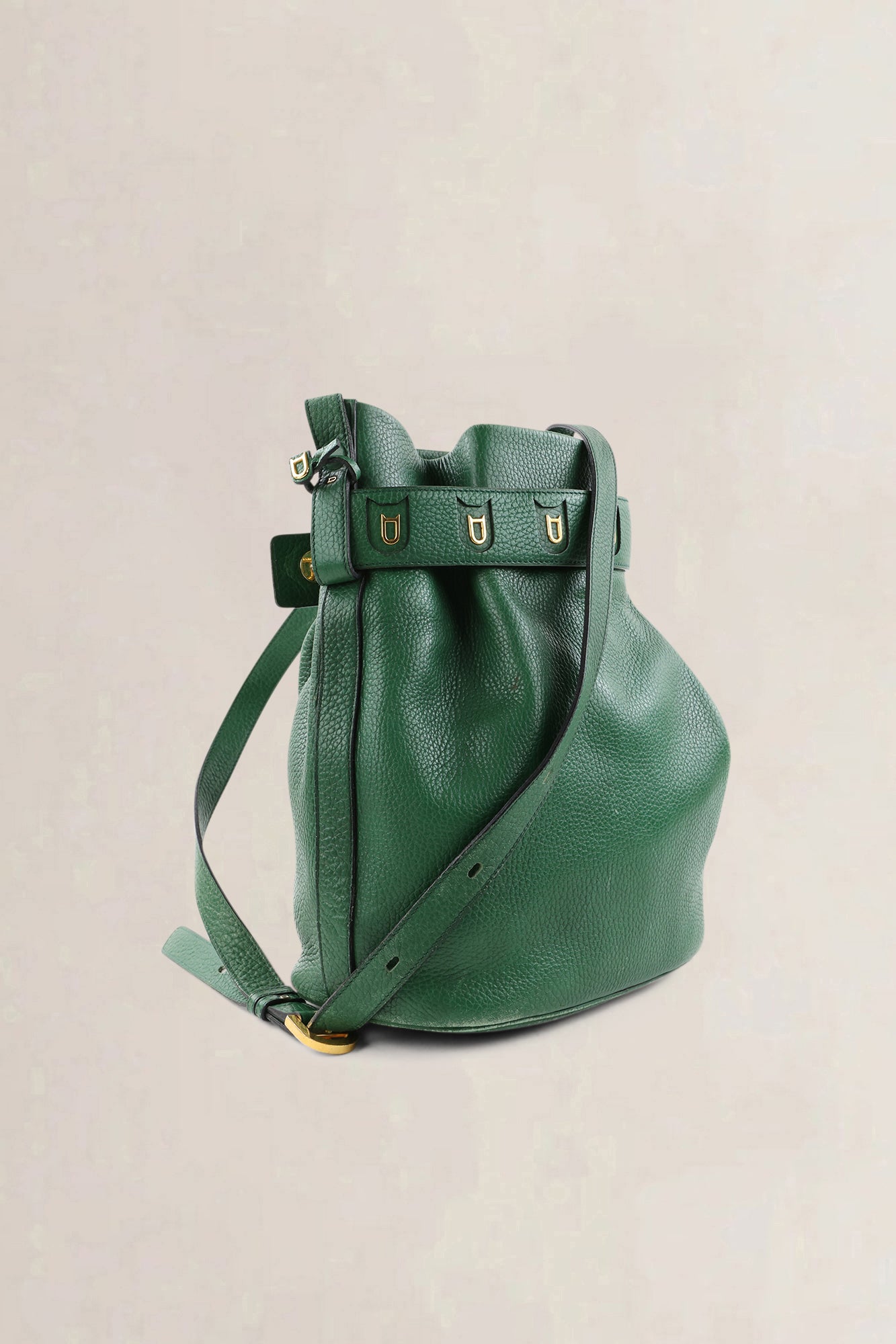 Delvaux Green Jumping Calf Calicot Standard Crossbody Bag
