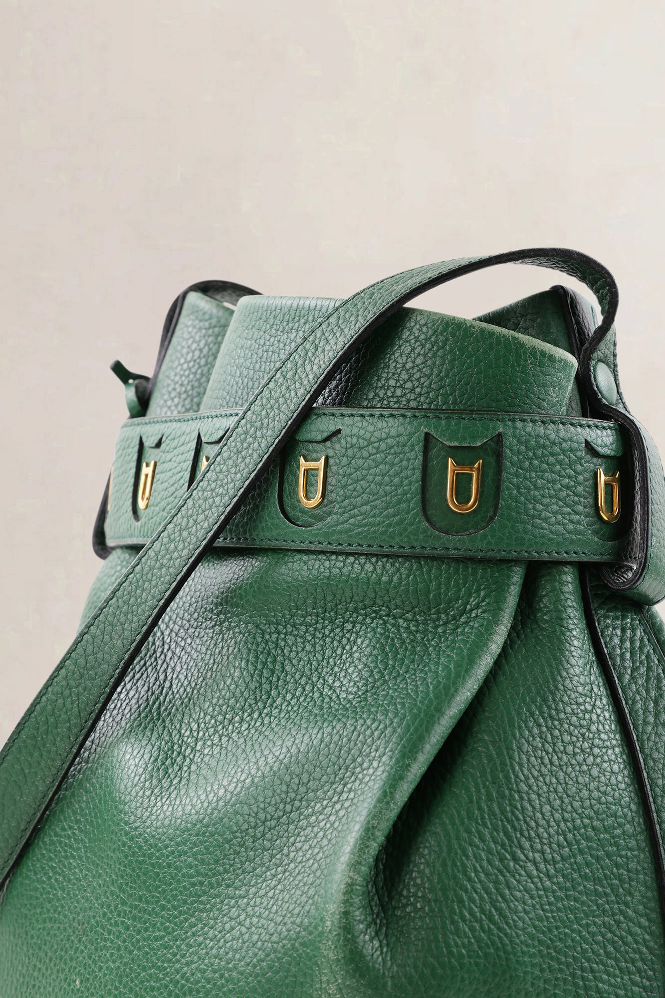 Delvaux Green Jumping Calf Calicot Standard Crossbody Bag