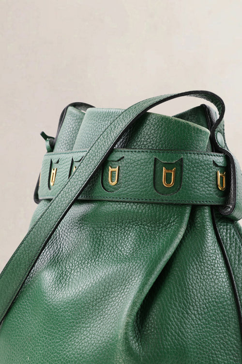Delvaux Green Jumping Calf Calicot Standard Crossbody Bag