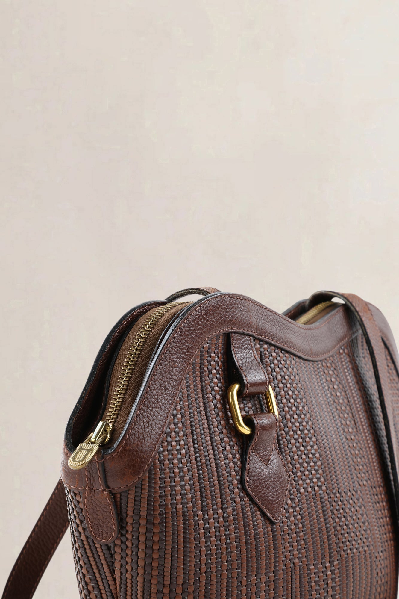 Delvaux Brown Toile De Cuir Crossbody Bag