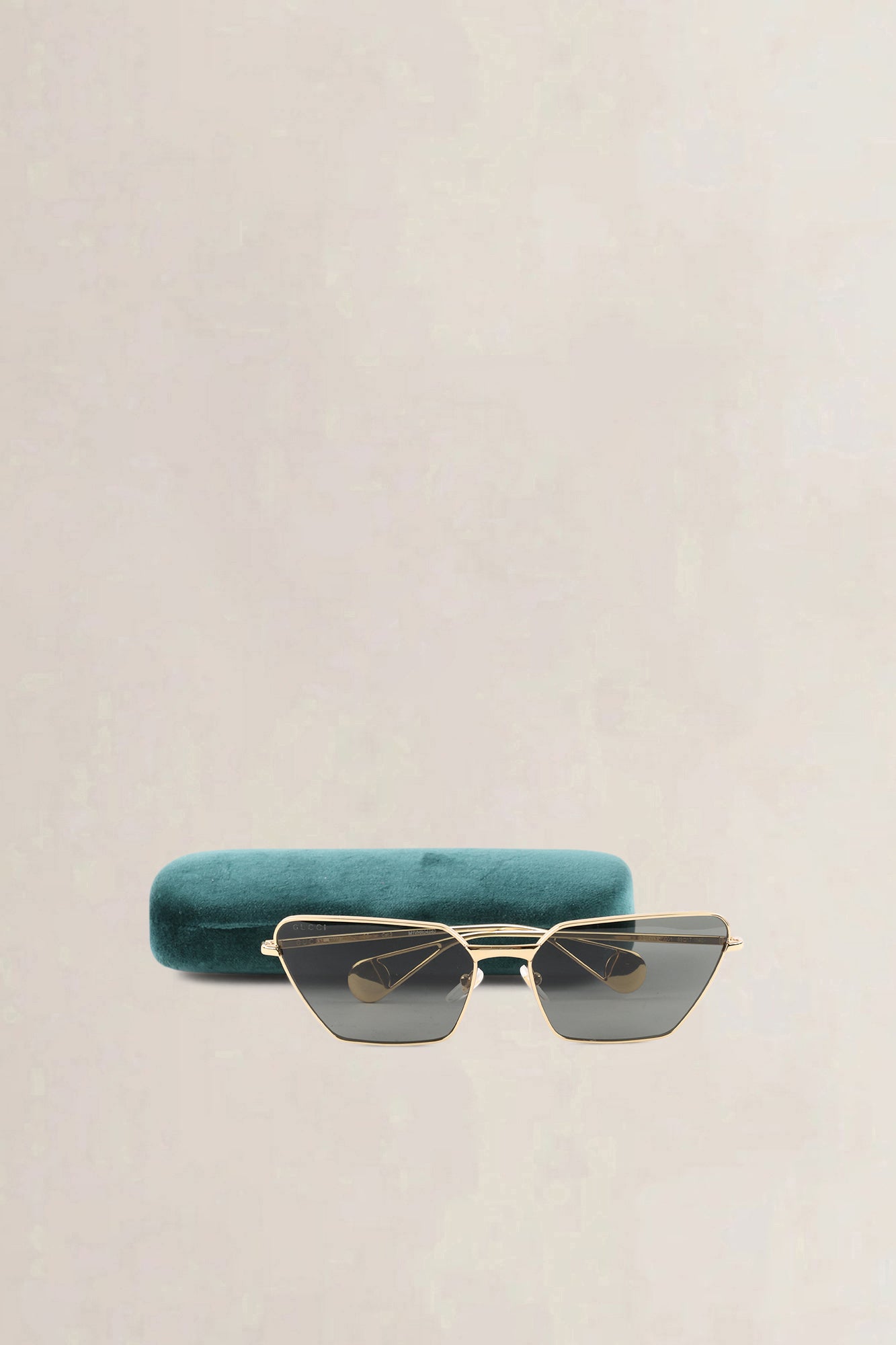 Gucci Gold Metal Frame Cat Eye Sunglasses