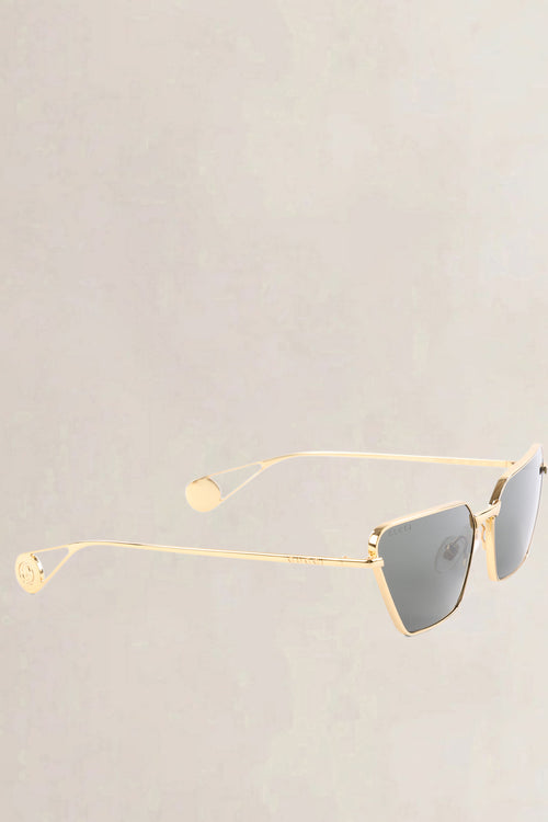 Gucci Gold Metal Frame Cat Eye Sunglasses
